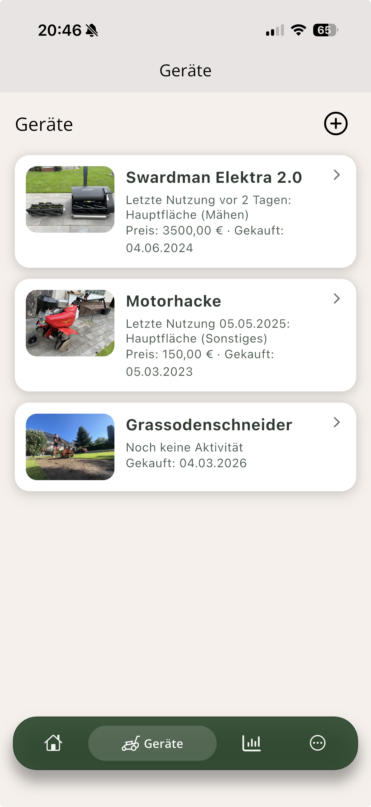 Rasenfreude App Statistik